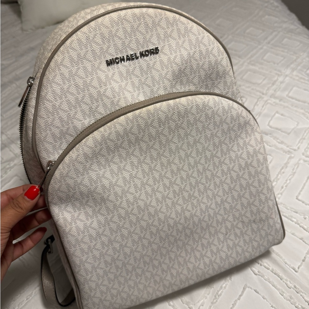 Michael Kors White and Gray Backpack